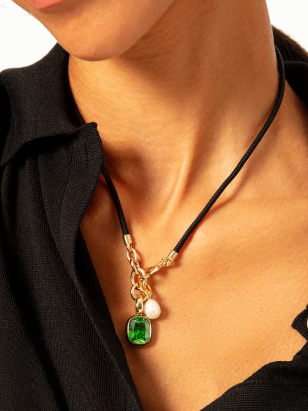 Roxanne Assoulin The Knockout Rock Charm Necklace Emerald Abundance